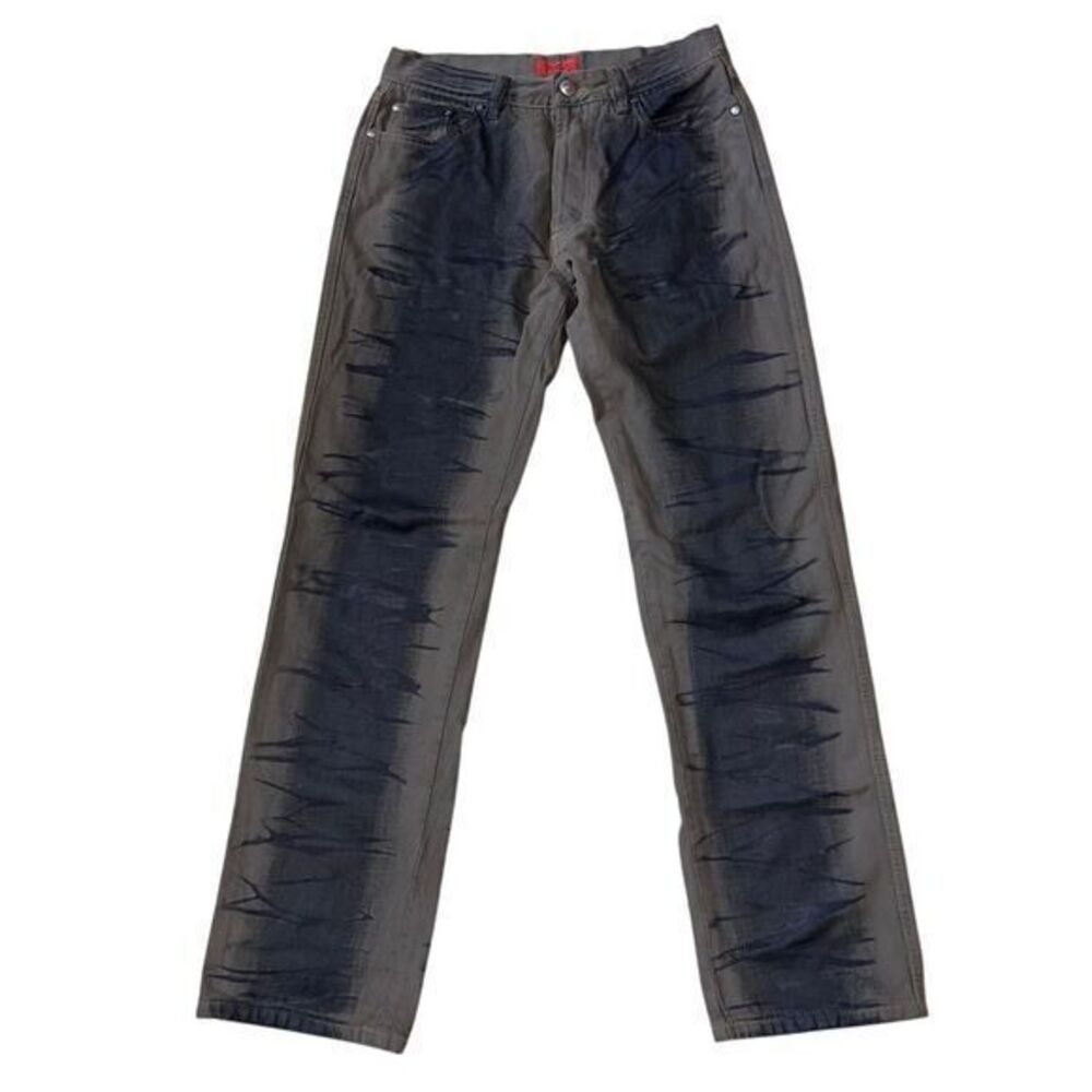 Hugo Boss Red‎ Label Men's Brown Black Painted Straight Jeans Size W 31" L 32"